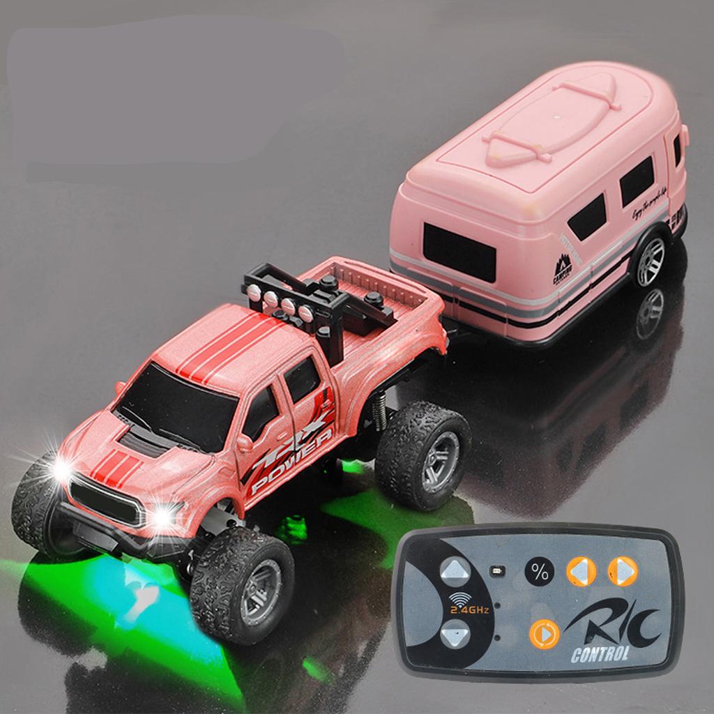 Alloy Remote Control Car Pickup Off-road Vehicle + Trailer Rechargeable Drift Racing Car Children's Car Electric Toy