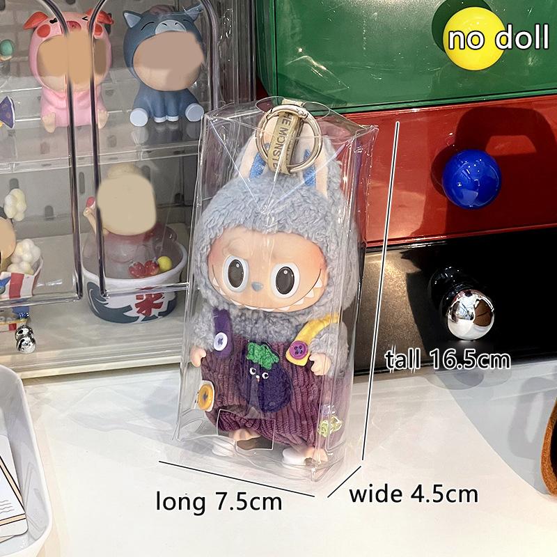 Labubu Защитный чехол Пылезащитный чехол Прозрачная защитная оболочка Labubu Прозрачная сумка для хранения Портативный брелок