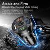 4 Ports USB Car Charger Adapter LED Display QC 3.0 Fast Charging for IOS Android Black