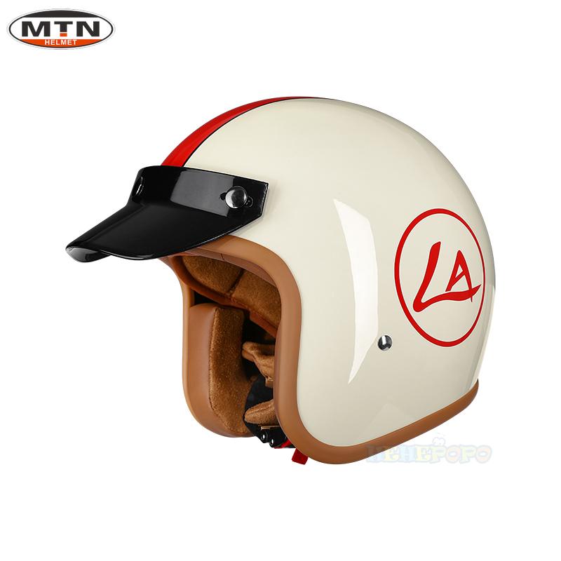 Newly Launched Vintage Motorcycle Helmet DOT Certified Synthetic Leather 3/4 Helmet Jet Mask Helmet 508