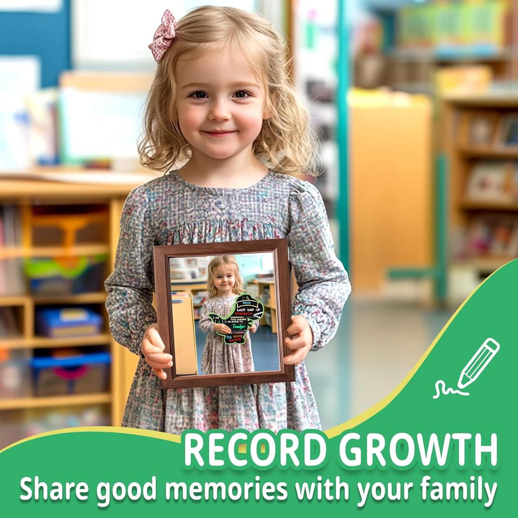 First and Last Day of School Chalkboard Sign with 4 Chalk Markers -12''×11'' Double Sided Back to School Sign Photo Prop for Preschool Kindergarten