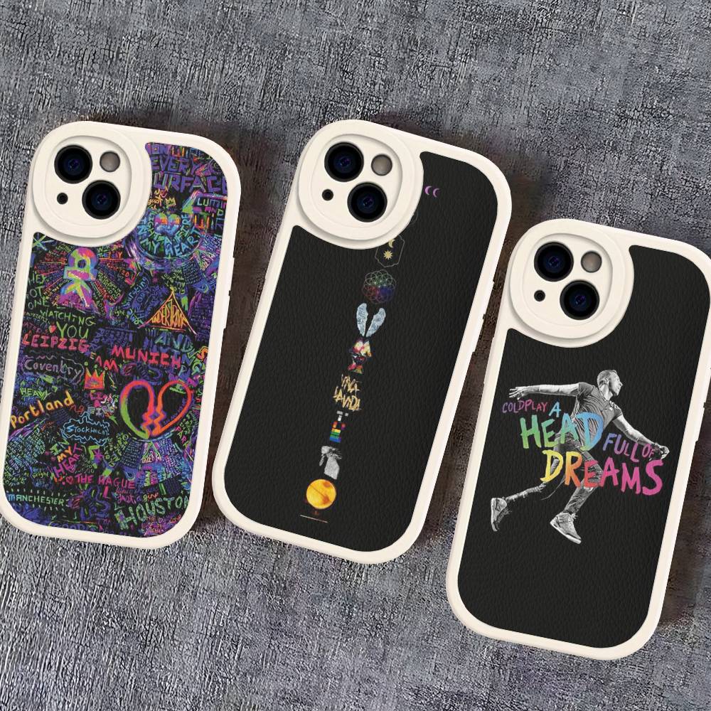 Чехол для телефона Coldplay Band 'Moon Music' для iPhone 16 15 14 13 12 11 Pro Max Plus Кожаный Ударопрочный Чехол