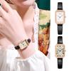 Ladies Quartz Watch Square Dial Faux Leather Adjustable Strap No Delay Time-checking High Accuracy Wristwatch Business Commute Timepiece