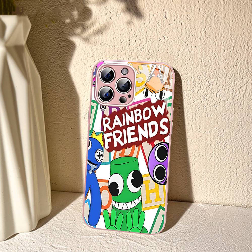Cartoon R-Rainbow Friends Tempered Glass For Iphone 14 13 12 11 Pro Mini XS MAX 14Plus X XS XR Fundas