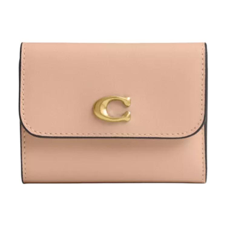 Coach Женский кожаный кошелек Essential 10 с клапаном на кнопке, светло-коричневый CBF60-B4U3