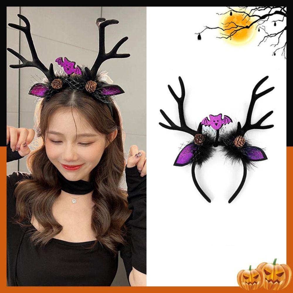 Плюшевый мяч летучая мышь бант призрак олень рога женские обручи для волос Хэллоуин повязки на голову корейский стиль повязки для волос