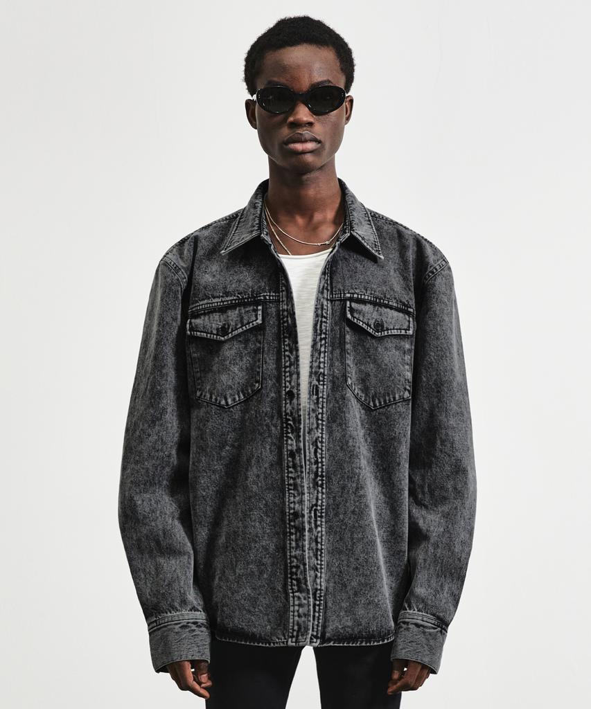 LMOOD Armor Denim Shirt Pepper Black