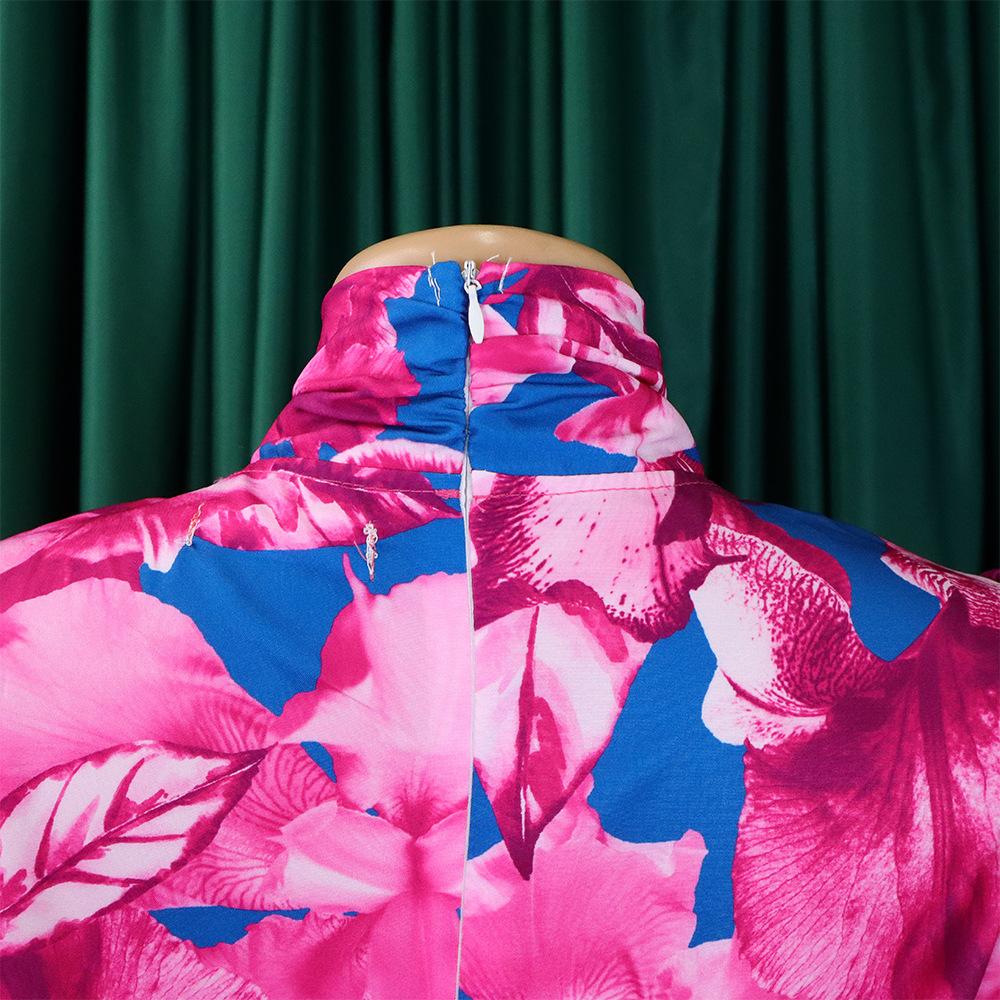 YYFS Женские модные повседневные костюмы с цветочным принтом и длинными рукавами на осень-зиму