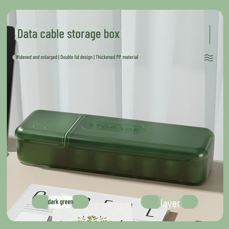 Настольный органайзер для кабелей с крышкой — позволяет хранить кабели, шнуры наушников и зарядные устройства.