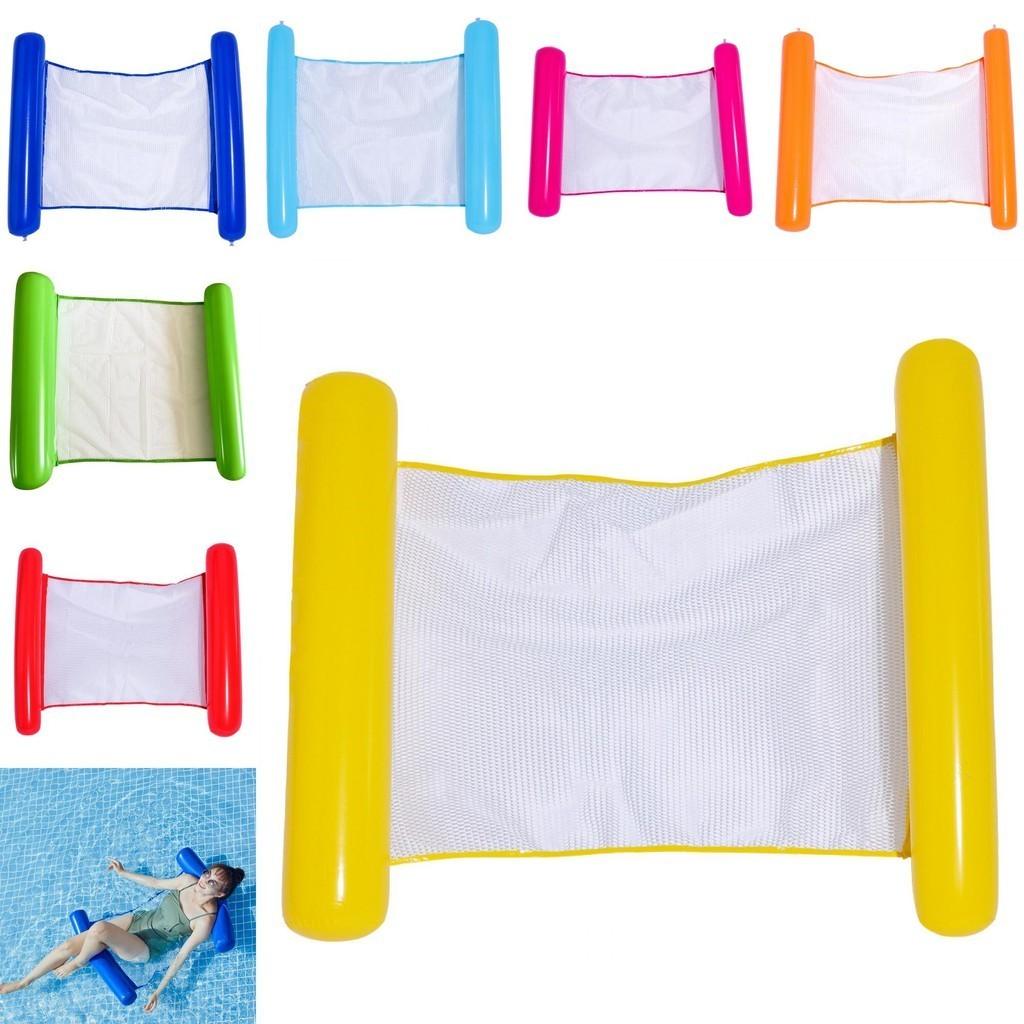 Экологичный ПВХ материал Надувной гамак с сеткой Складной Двойная спинка Плавающий плот