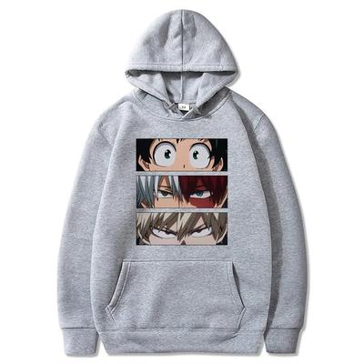 Японское аниме My Hero Academia Unisex WoUnisex Толстовка большого размера Осенний повседневный пуловер Толстовки Модные толстовки Хип-хоп Уличная одежда