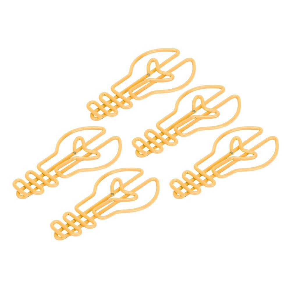 100pcs Plastic-coated Metal Bulb Shape Paper Clips Yellow/Pink Metallic Paper Clips Office Supplies
