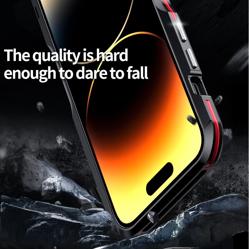 Для IPhone 14 Pro Max Armor Case Роскошный металлический каркас для IPhone 13 12 11 X XR XS 7 8 Легкий противоударный бампер из алюминиевого сплава