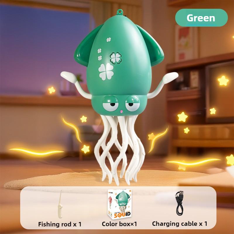 Electric Dancing Squid Toys for Kids Sound and Lights Obstacle Avoidance Crawling Simulation Octopus Baby Funny Interactive Toy