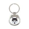 Siberian Husky, Chukcha - Geometric Keychain with a Photo and the Inscription