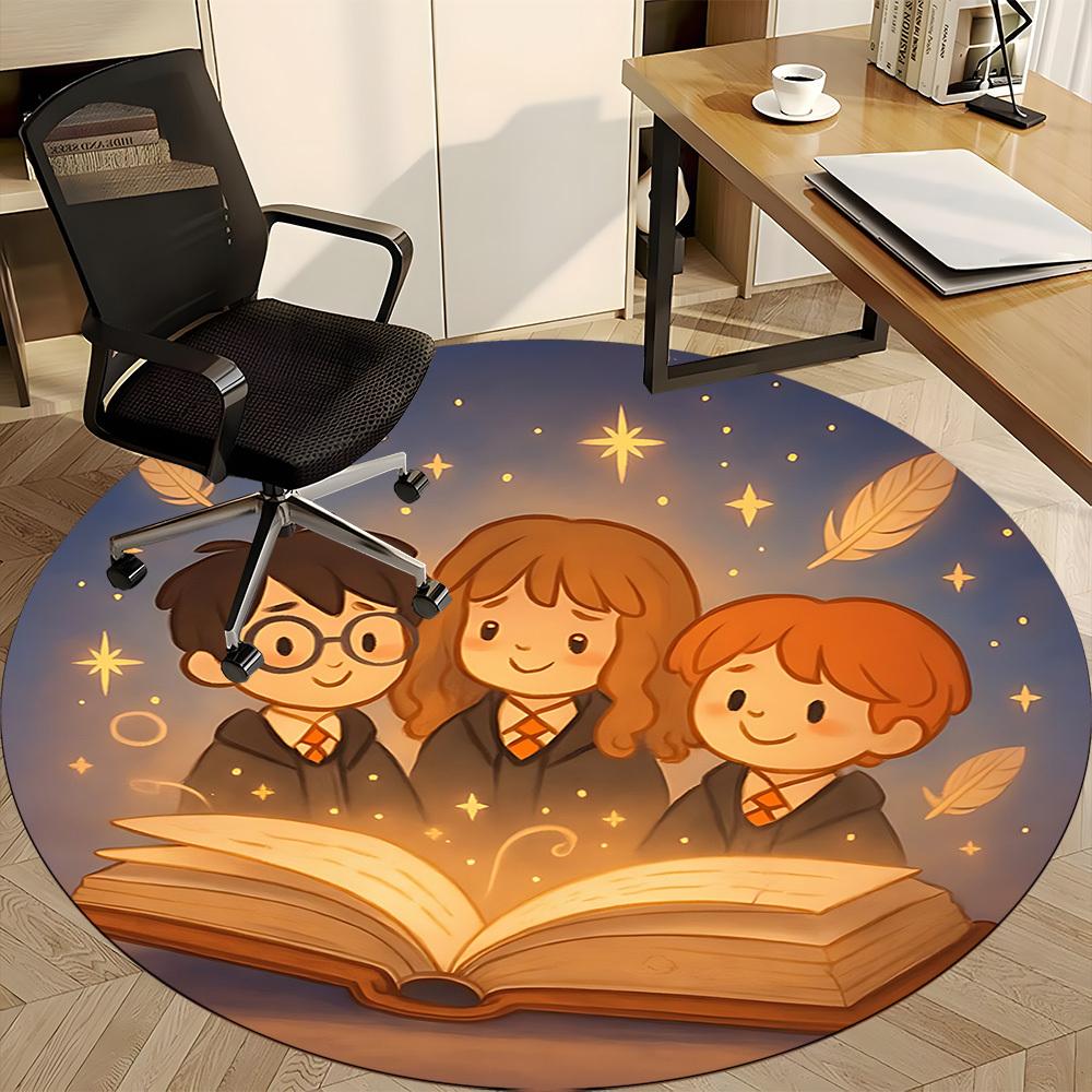 1pc Harry Potter Magic Friends Office Round Area Rug, Under Office Chairs Bedroom Living Room Home Decor, Available in Various Sizes