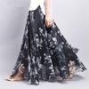 Women Boho Floor-Length Long Beach Party Loose Flare Vintage Bohemia Chiffon Floral Printed Skirts