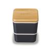 Ланч-бокс Masakazu Antibacterial Lunch Box 2 Tiers Matratt Square Nest Lunch 10 x 10 x 11 см, уголь
