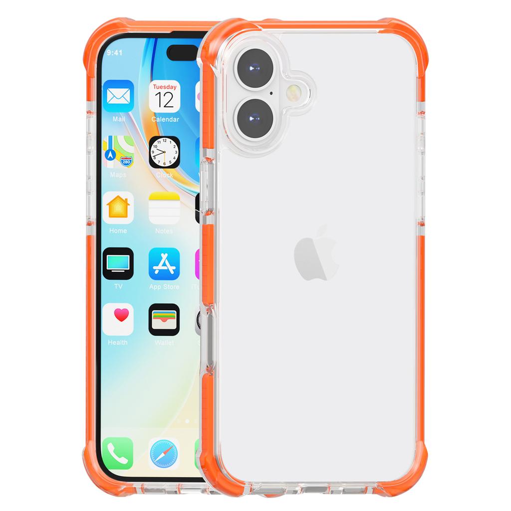 For iPhone 16 Case Four Corners Anti Drop Clear TPU + TPE + PC Phone Cover
