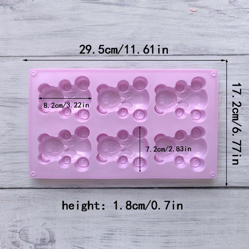 Bear Molds For Chocolate Baby Shower Molds 6-Grid Silicone Fondant Molds Bear Cand Mould Baby Shower Chocolate Molds For Cakes