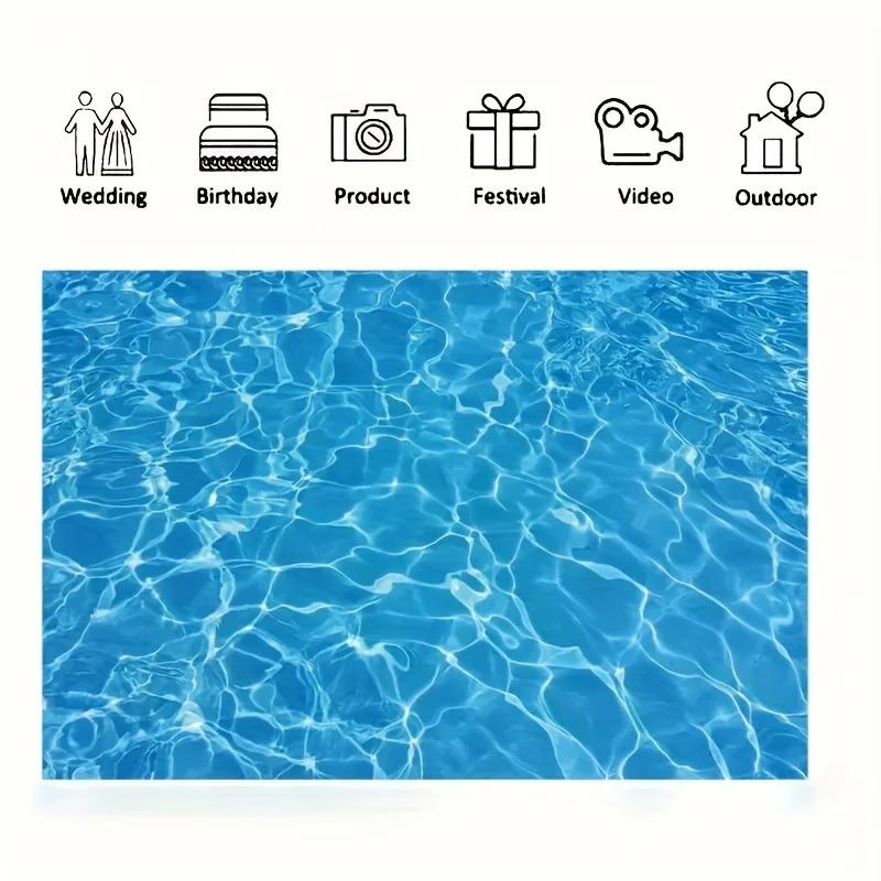 1 piece, 2D flat blue water ripple photography background, suitable for birthday parties, pool parties and studio decoration, ws