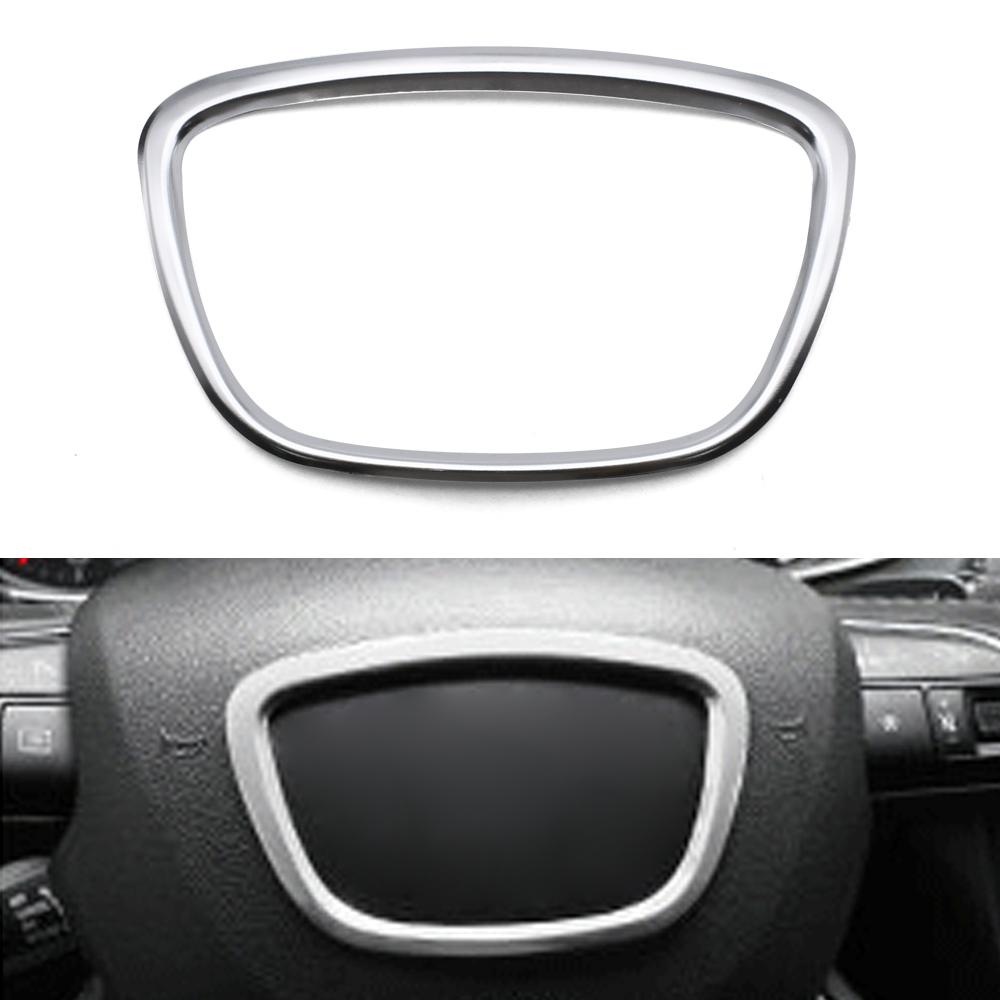 Рамка логотипа рулевого колеса автомобиля для A3 A4L A6L A8 Q3 Q5 Q7, эмблема рулевого колеса, значок, отделка, декоративное кольцо, наклейка, металл, 3D-стиль автомобиля