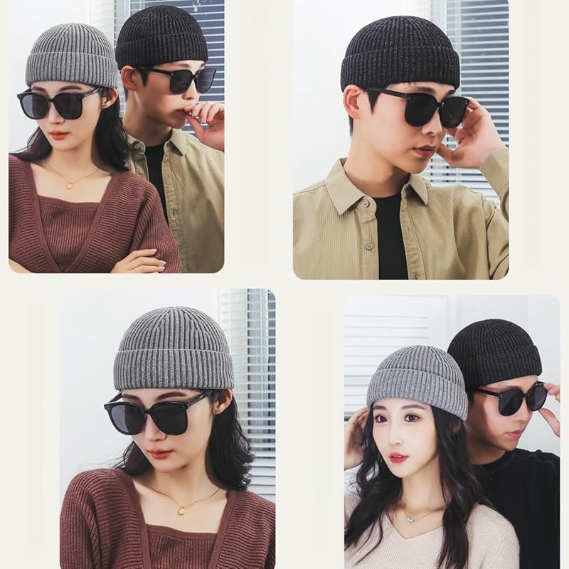 [Qzkouma] вязаная шапка мужская шапка женская шапка часы кепка однотонная с расширением и сжатием свободный размер YDFB-36 (черный)