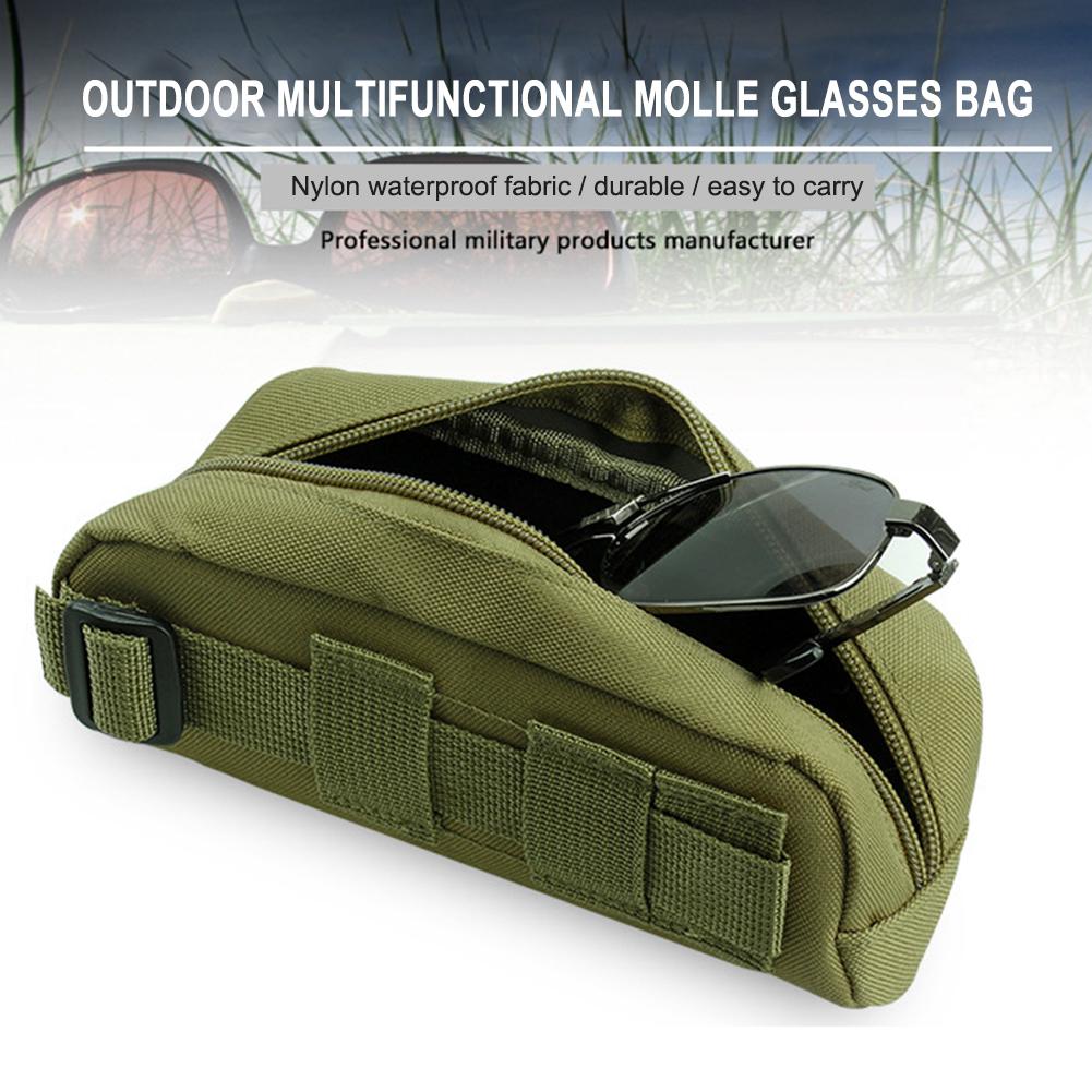 Outdoor Hunting Sunglasses Case Waist Hanging Molle Pouch Scratch-proof Goggles Storage Box 600D Nylon Eyewear Bags