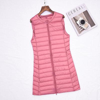 Женский зимний легкий теплый пуховик без воротника с круглым вырезом на молнии, M-4XL