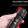 Telescopic Zoom Strong Light Flashlight Portable Hook Camping Lamp  Outdoor Lighting