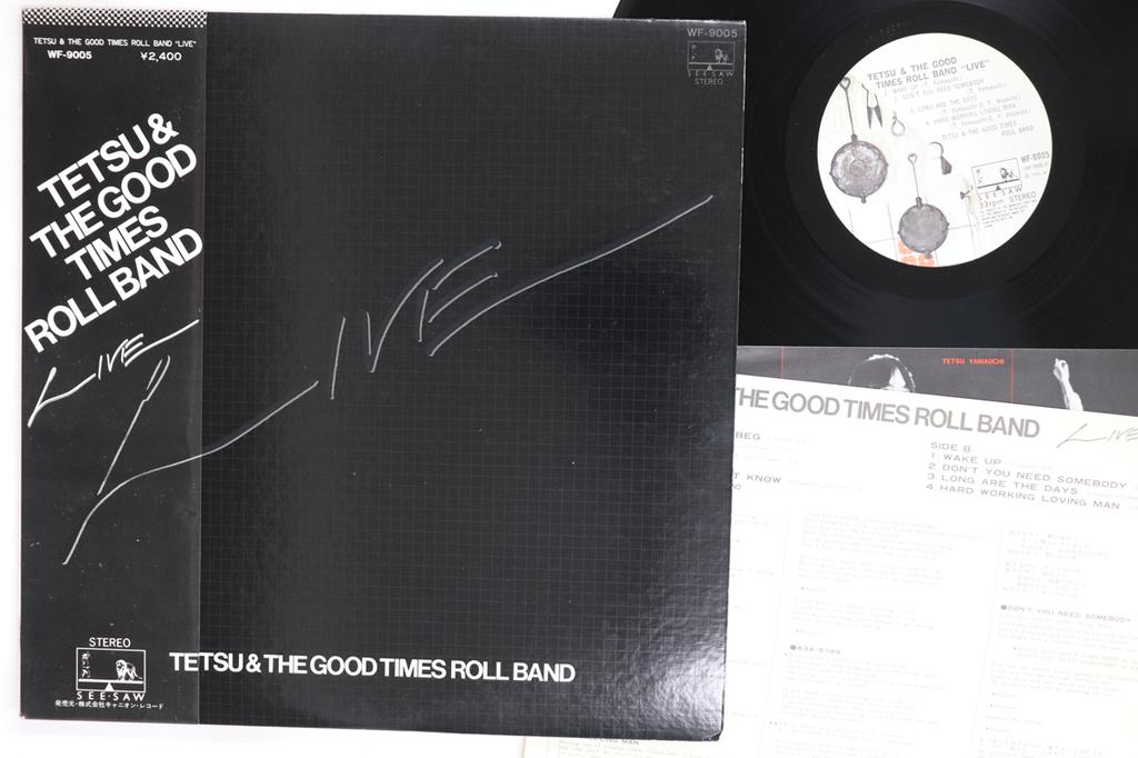 Виниловая пластинка TETSU THE GOOD TIMES ROLL BAND Live WF9005 SEE SAW 1977 Япония Obi Японский Поп-Рок Б/у