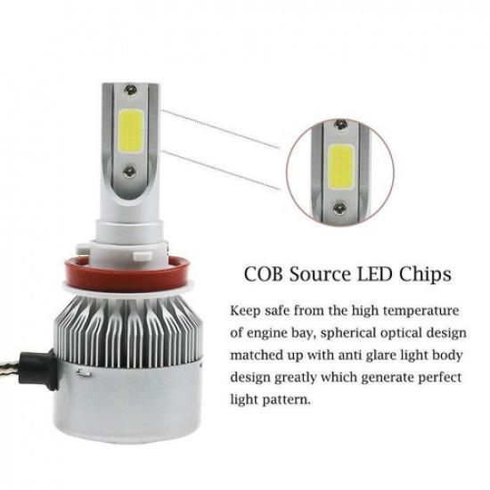 2Pcs 6000K H11 LED Headlights High Low Beam Bulbs For Chevrolet Impala 2007-2008