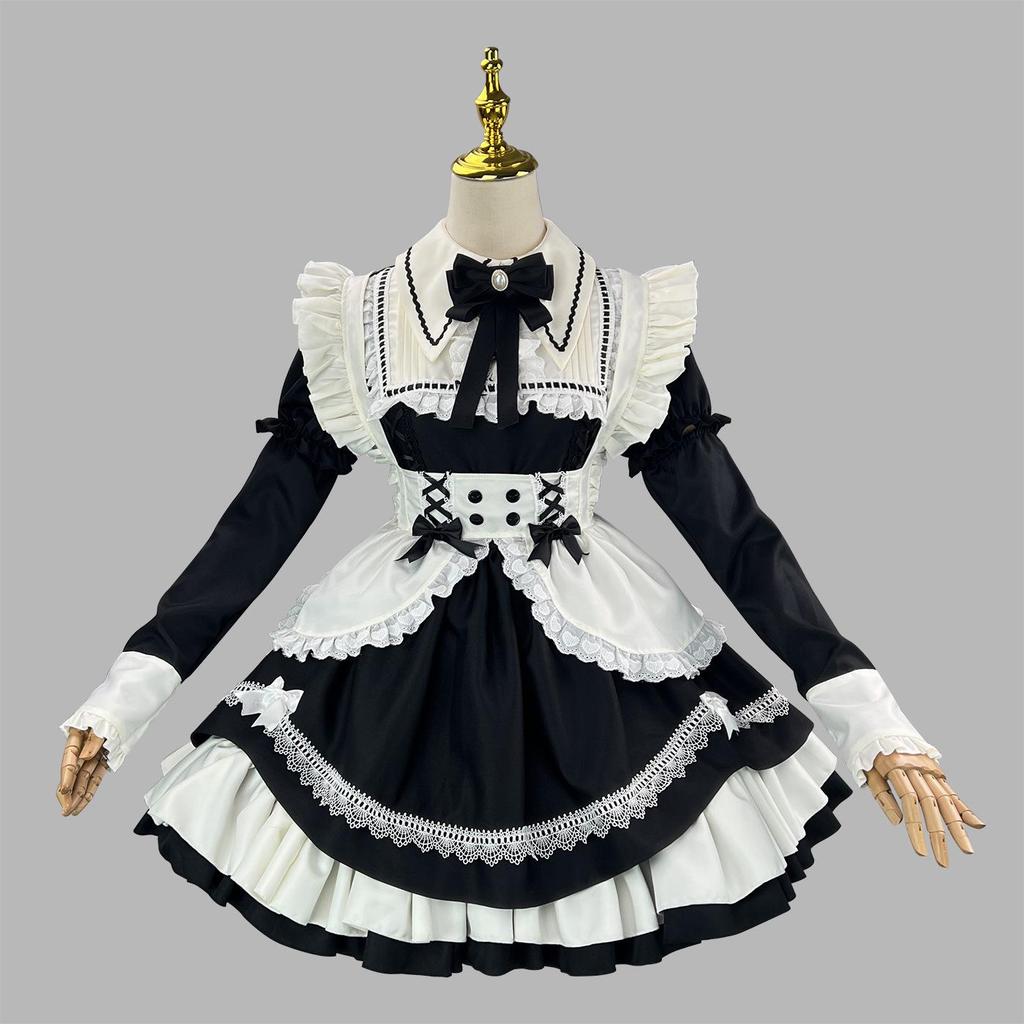 Cross-Border Lolita Maid Costume with Detachable Sleeves for Performance & Live Stream