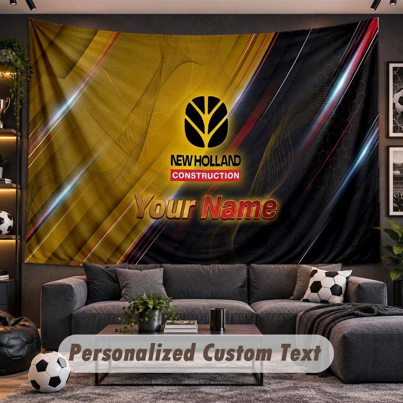 Wall Hanging Tapestry Custom NameNew Holland Pattern Personalized Printed Fabric Wall Decor