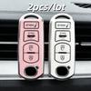 2 шт. Чехлы для брелока автоключей Подходят для Mazda 2 3 5 6 7 Cx-3 Cx-4 Cx-5 Cx-7 Cx-9 Axela Atenza Защитный чехол для брелока смарт-ключа