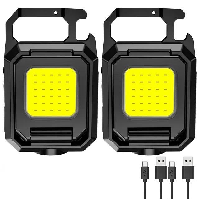 XIWANGFIRE WJ-808 XPE Pocket Work Light 1000LM COB LED Mini Keychain Lamp USB Rechargeable Flashlight for Outdoor Camping Hiking