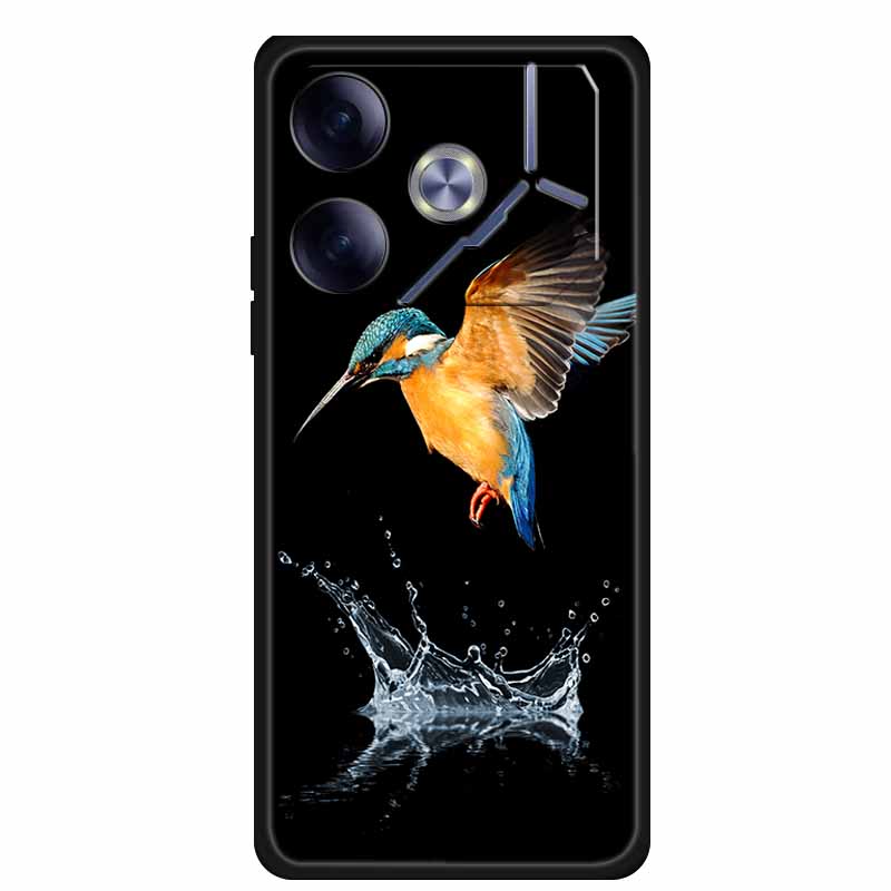 Чехол для телефона Tecno Pova 6 Задняя крышка Ударопрочный Черный Силикон Мягкий Funda для Tecno Pova 6 Чехол Pova6 6.78" Capas Coque