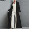 Men Patchwork Long Sleeve Open Front Backless Long Cardigan Tops