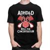 Adhd Roll For Concentration Tshirt Unisex Short Sleeves Fashion Casual Graphic Tee Shirt Summer Loose Fit Pure Cotton Tee Tops