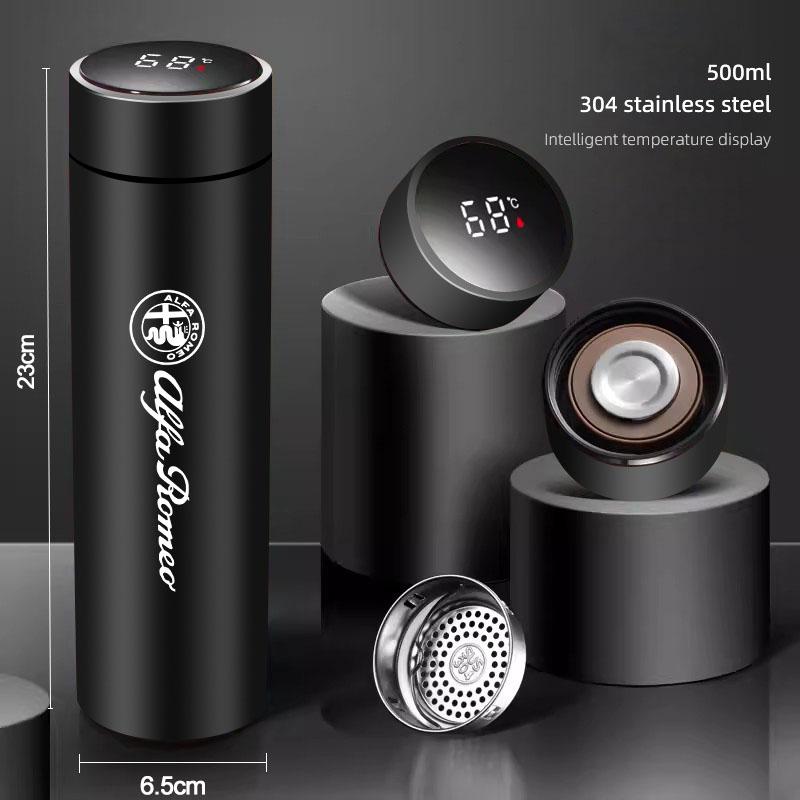 Hub Caps 2026 Hot Sticker Car Logo Thermos Leakproof Cup Portable Bottle Auto Accessories For Alfa Romeo 4C 159 166 Spider Giuli