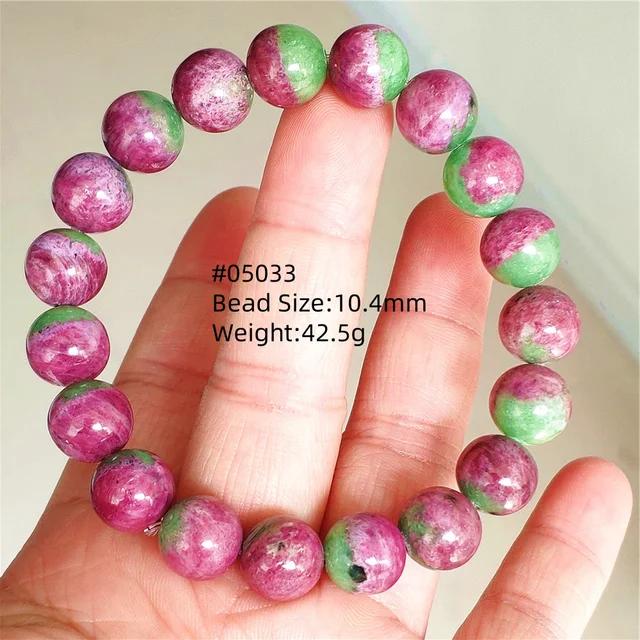 Natural Ruby Round Beads Tungsten Classic Strand Bracelet Jewelry Rare Red Watermelon Ruby Zoisite Unisex Party AAAAAAA