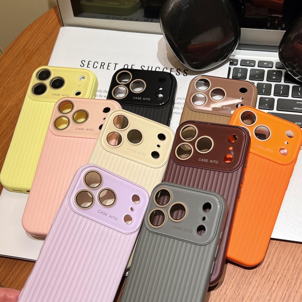 Чехол для телефона со полосатым гофрированным узором для iPhone 17 Air 16 15 14 13 12 Pro Max Защита стеклянной линзы Ударопрочный бронированный чехол