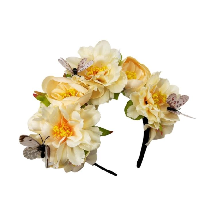 Реалистичный ободок-цветок из ткани для женщин и девочек, тематическая вечеринка, головной убор Мексика, этнический головной убор, свадебный, для невесты