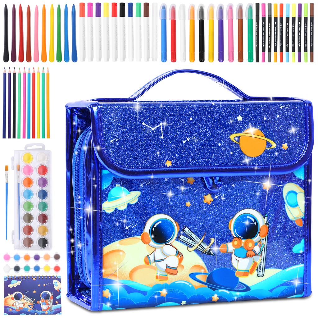 Набор моющихся фломастеров 123 шт., Креативный набор для акварельного рисования, Мультяшный пенал со фломастерами, Акриловая ручка, Карандаш, Подарки для детей