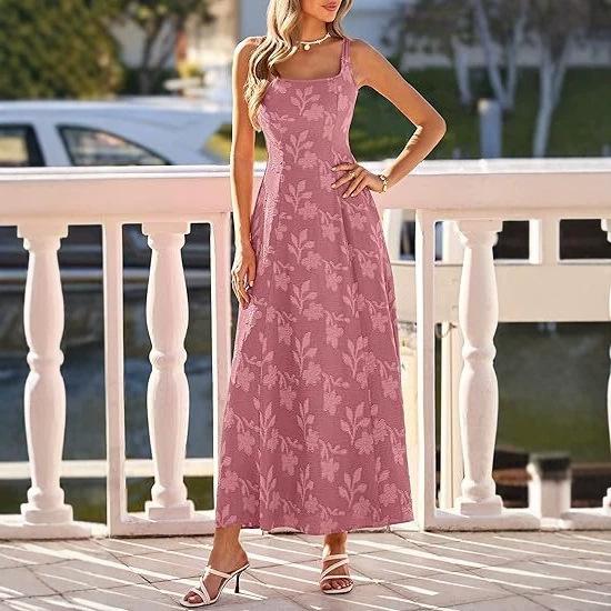 Spice Girl Style 2026 Summer Casual Premium Versatile Loose Lazy Sleeveless Square Neck Dress