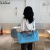 Женская сумка-тоут, модная холщовая сумка с буквенным принтом большой емкости, повседневная большая сумка