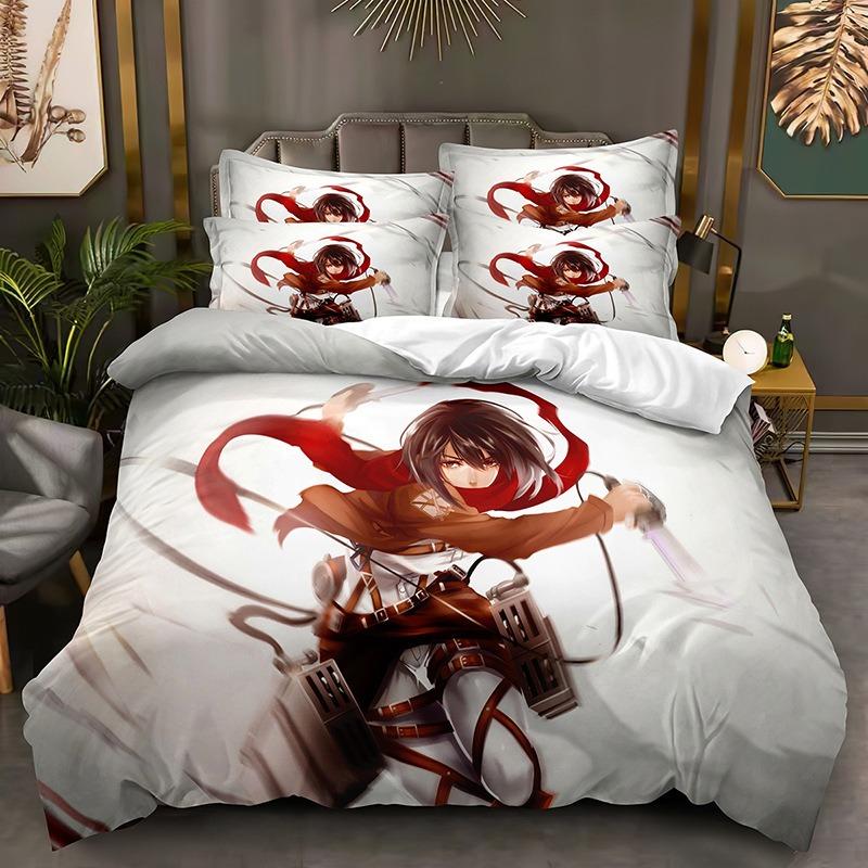 3D Print Anime A-Attack O-On T-Titans Bedding Set Single Twin Full Q-Queens King Size Bed Set Teenager Bedroom Bedding Set for Women Men