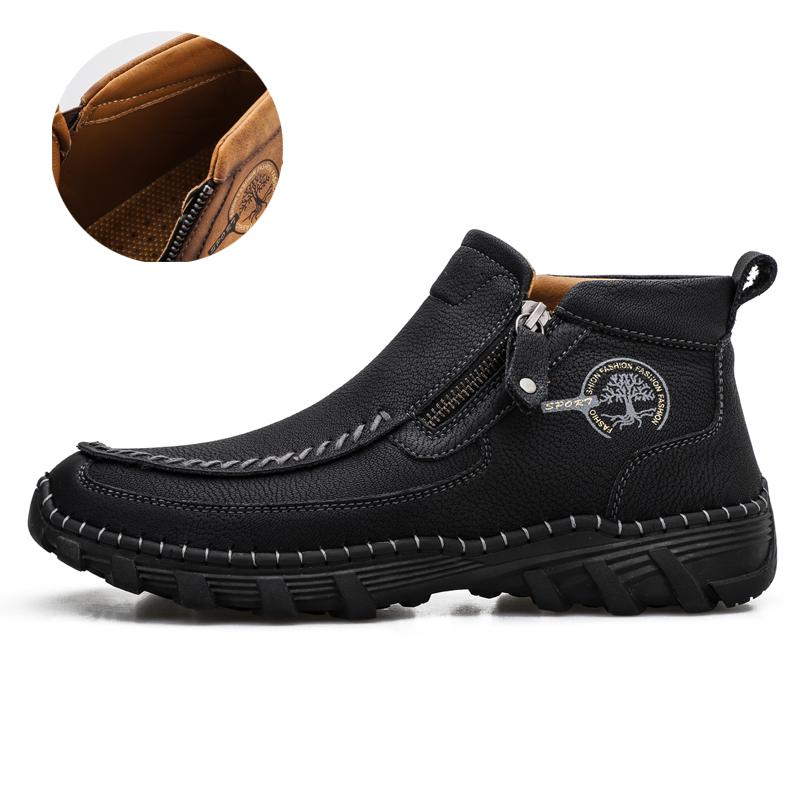 Мужские ботинки из натуральной кожи большого размера, удобные ботильоны для мужчин, повседневная обувь, осенне-зимняя мужская обувь