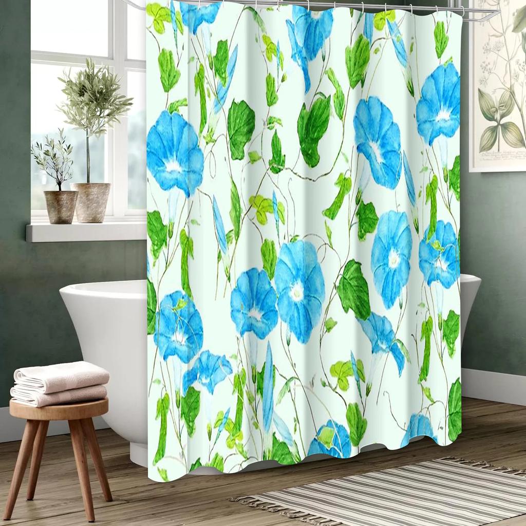 Floral Pattern pastoral style Bathing Curtain Bathroom Shower Curtain Waterproof With 12 Hooks Home Deco