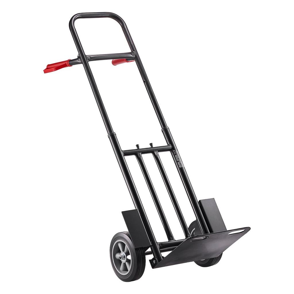 Hand Truck, 272 kg Load Capacity, Heavy-Duty Hand Truck Dolly with Wheels & Telescoping Handle, Portable Trolley Dolly with Tie-down Strap for Moving